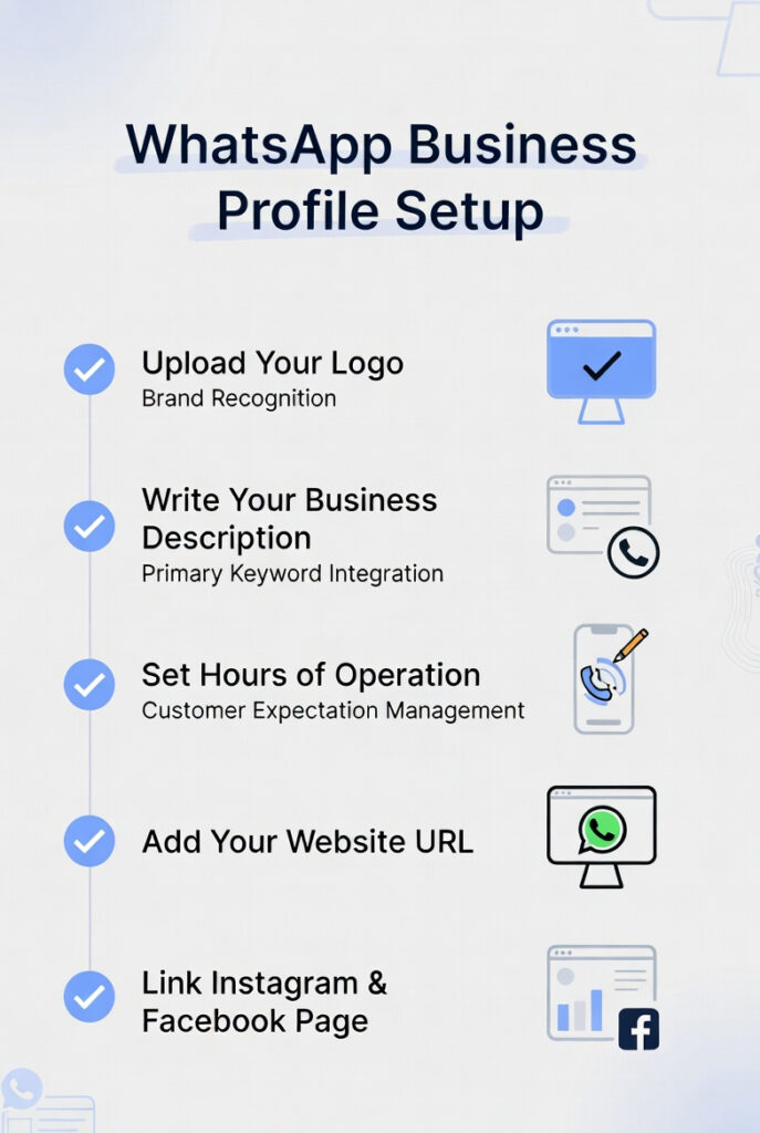 How to Register and Set Up Your WhatsApp Business Account (Standard vs. API) 2 WhatsApp Business Profile Setup